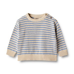 Wheat - Strik Pullover Chris, Azure Stripe